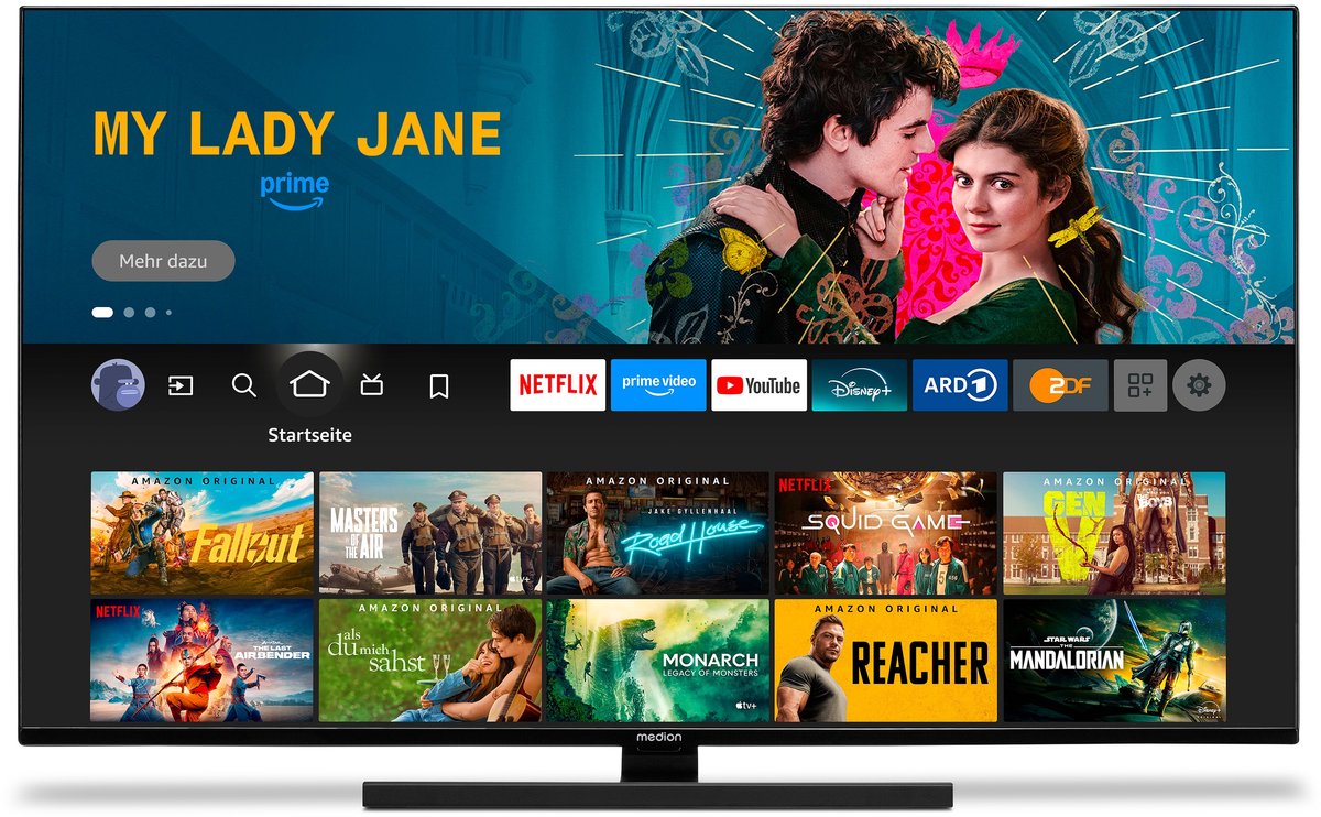 MEDION X15032 (MD 31411) 125,7 cm (50 inch) QLED TV (Fire TV, 4K Smart TV, Dolby Vision HDR, Dolby Atmos, Netflix, Prime Video)