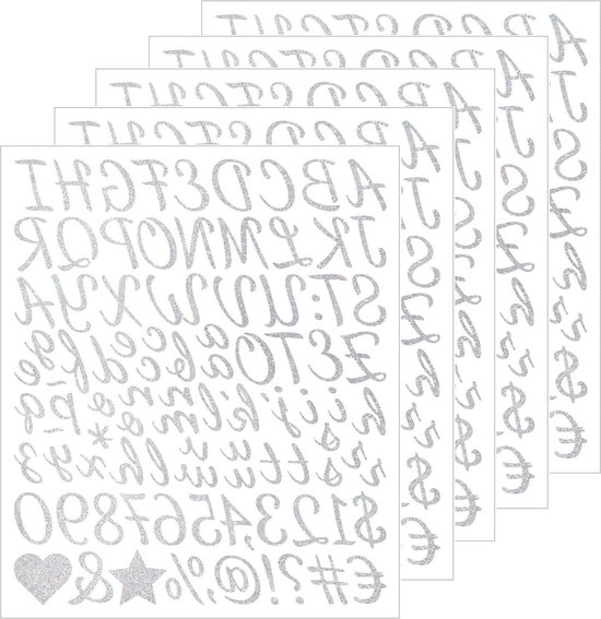 500 Stuks Witte Letter- En Cijferstickers – 5 Cm – PVC-vinyl – Waterdicht – 10 Vellen – Voor Scrapbooking En Borden