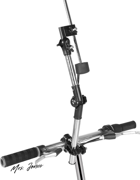 Paraplu Mount Houder, verstelbare paraplu mount standaard geen sleutel nodig om te bevestigen/los te maken parapluklem voor rolstoelen, wandelaar, rollator, biycle, kinderwagen, zwart