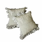 LOBERON Housse de coussin lot de 2 Thérèse vert