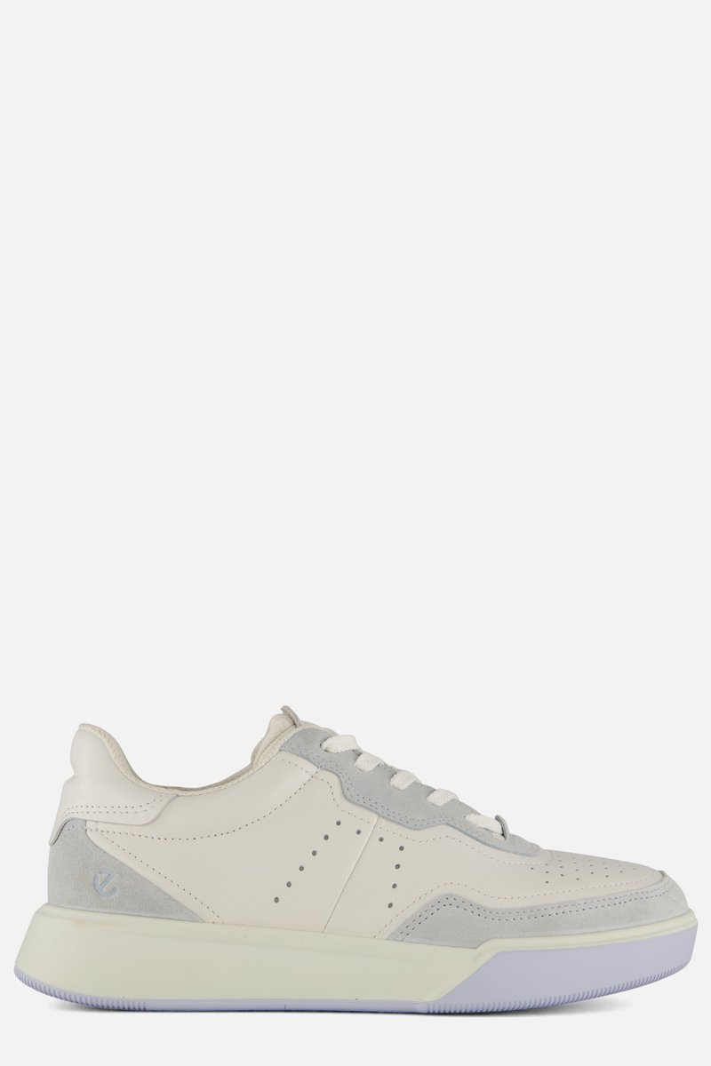 Ecco Street Court Sneakers wit Leer - Dames
