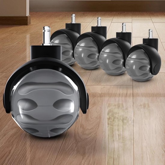 Set van 5 Wielen ROLLER 1, 11x75mm, Geruisloos, geschikt voor harde