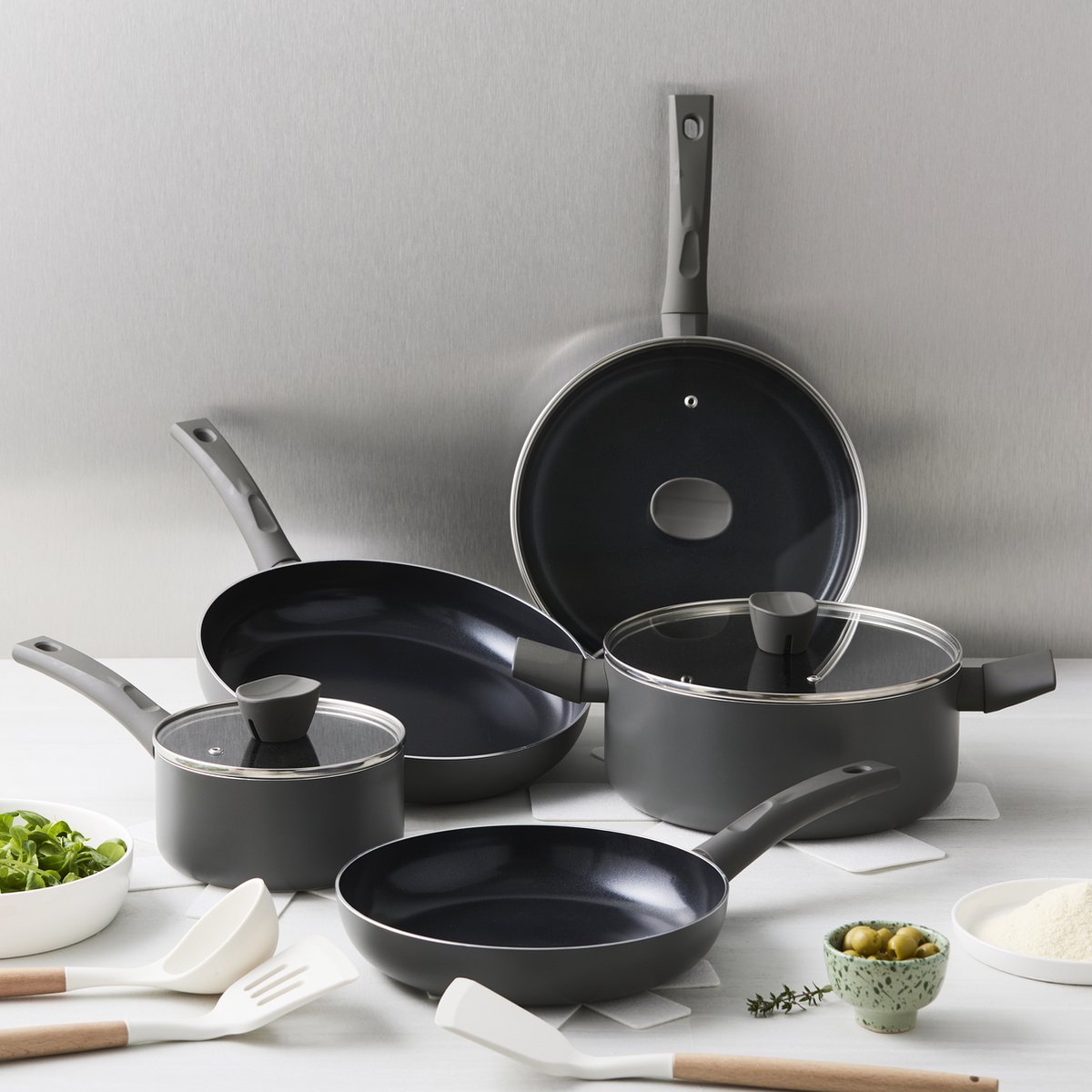ISENVI Avon Chef Gourmet Pannenset Inductie - Keramisch - 14 Delig - PFAS, PTFE Vrij - Alle warmtebronnen