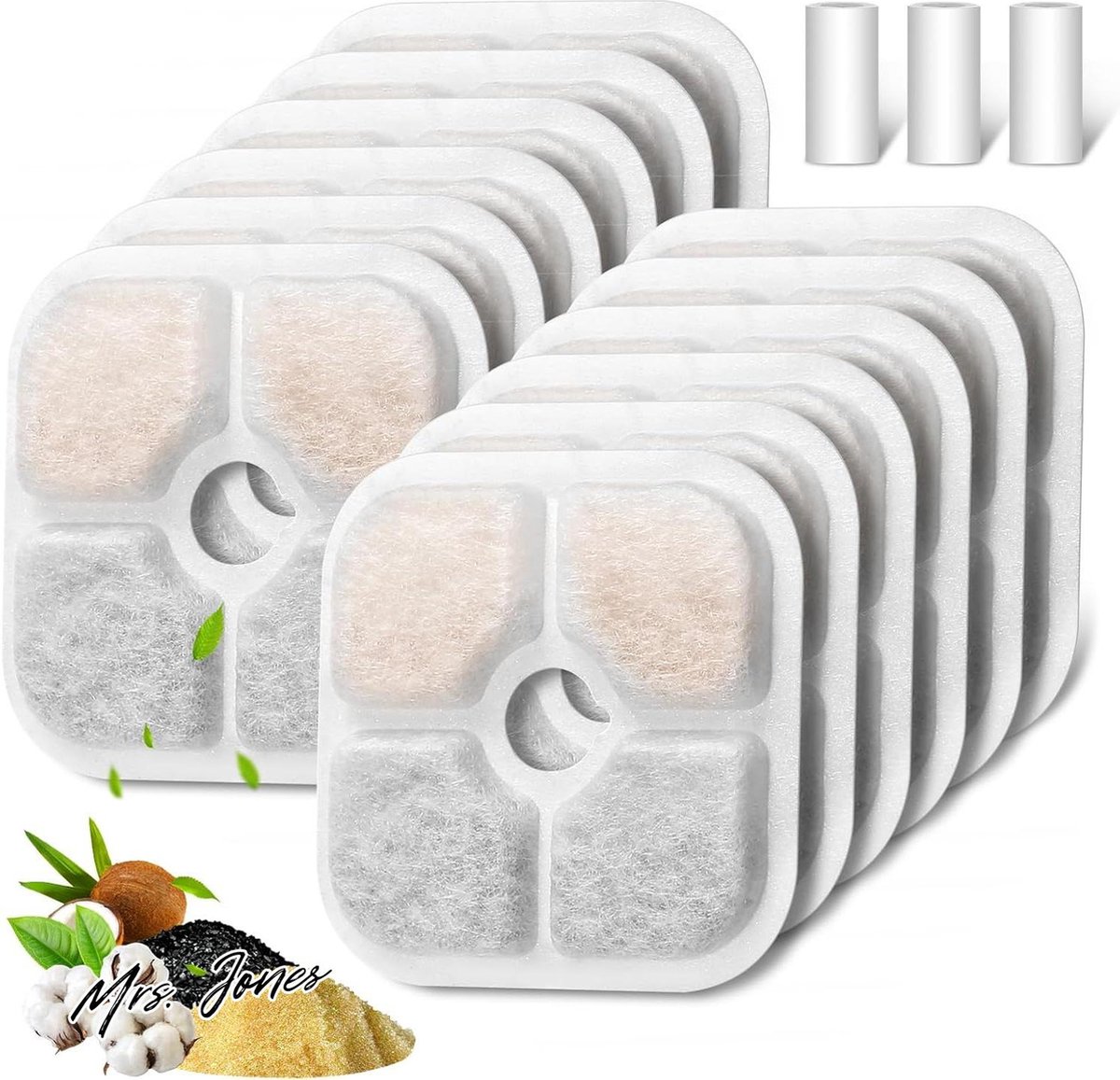 Mrs. Jones Waterfontein filter voor katten – 12-voudige vervanging – huisdierfontein filter – 2L/2.5L drinkfontein – Triple Action actieve koolstoffilter – 3 slangen . Mrs. Jones Waterfontein filter voor katten – 12-voudige vervanging – huisdierfontein filter – 2L/2.5L drinkfontein – Triple Action actieve koolstoffilter – 3 slangen .