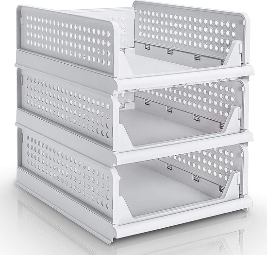 RMAN 8 Stück Stapelbaren Faltbaren Kleiderschrank Aufbewahrungsboxen Schrank Organizer