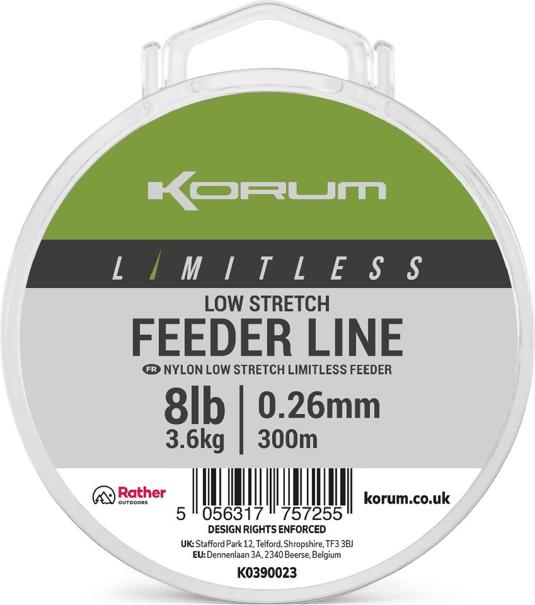 Korum Limitless Leeder Line 300m - Maat : 0.26mm - 8lb - 3.6kg