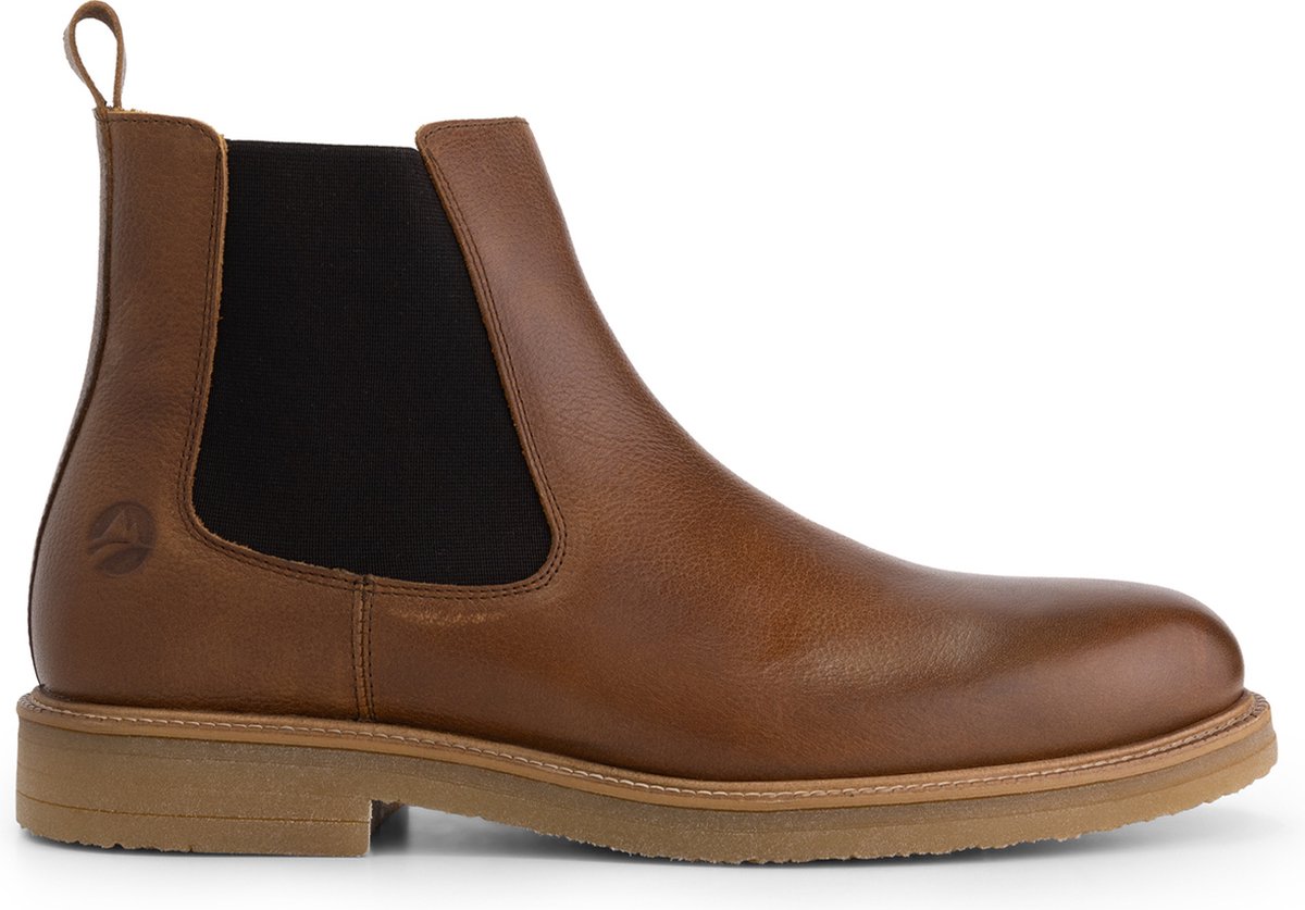 Travelin’ Egleton Heren leren laars 100% leer Chelsea boots Cognac Bruin