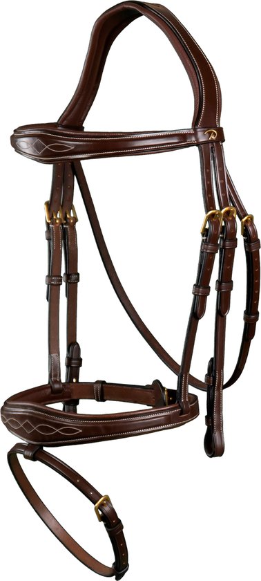 Dy'on - Anatomisch gecombineerd hoofdstel Bruin Pony Dy'on - Anatomisch gecombineerd hoofdstel Bruin Pony