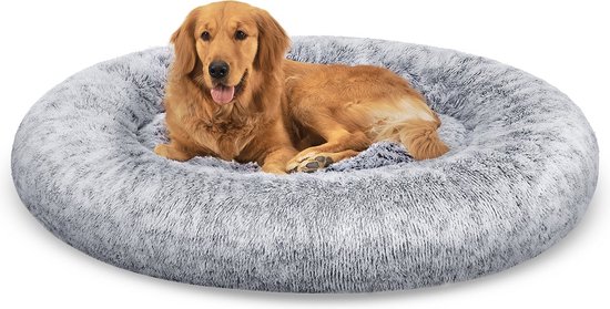 Danchen Pluche kalmerend hondenbed luxe hondenmat sofa bont kattenbank huisdierbank meubelbeschermer met antislip bodem, wasbaar zacht en warm hondenkussen, M - 80 x 75 x 13 cm