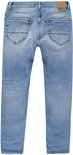 Achterkant van een lichtblauwe slim fit spijkerbroek van Cars Jeans met een leren label
