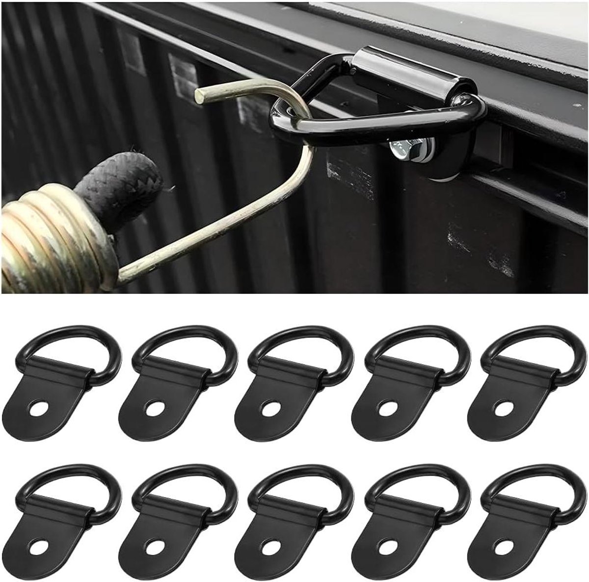 D-ringen bevestigingsringen D-vorm 62 x 55 cm roestvrij staal - Set van 10 stuks - Universele ogen voor aanhangers - Vastzetten lading auto vrachtwagen kajak .
