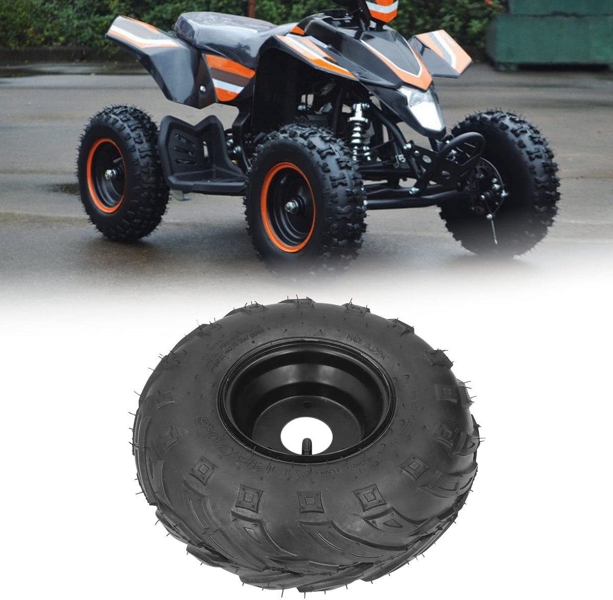 ATV-velg, 21X7-10 ATV-wiel Voorwielvelg 10in 4 Noppen Metaallegering Go Kart -velg voor Go Kart Quad Dirt Bike Ride On Maaier, Eenvoudige Installatie, Veelzijdig Gebruik