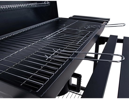 GEKO Barbecue met Thermometer - Vatenmodel - Opvouwbare Planken - Zwart - 71x45 cm Grillrooster van GEKO — afbeelding 2