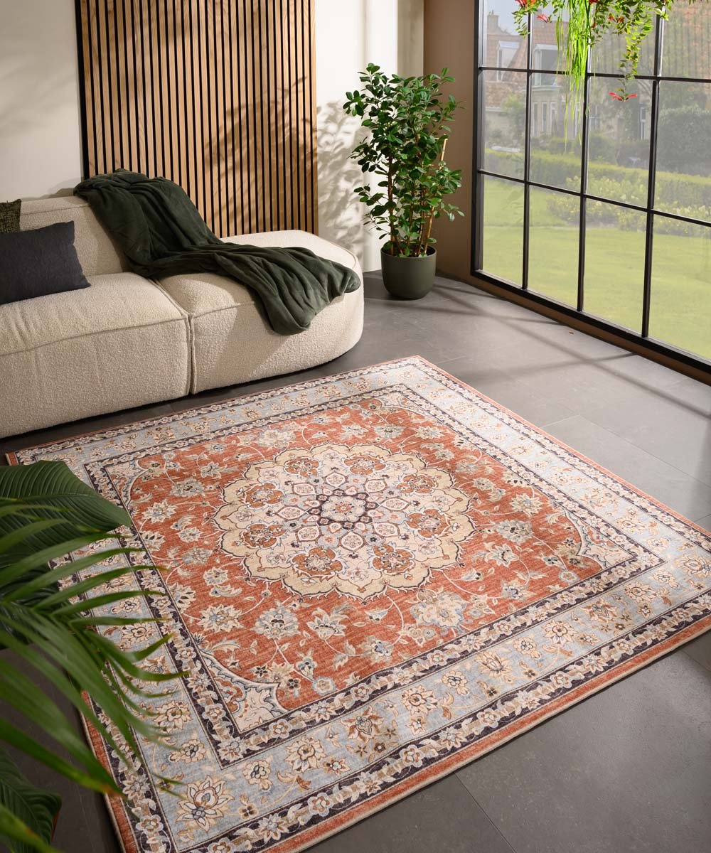 Vintage buitenkleed vierkant - Valenca Nova terracotta 160x160