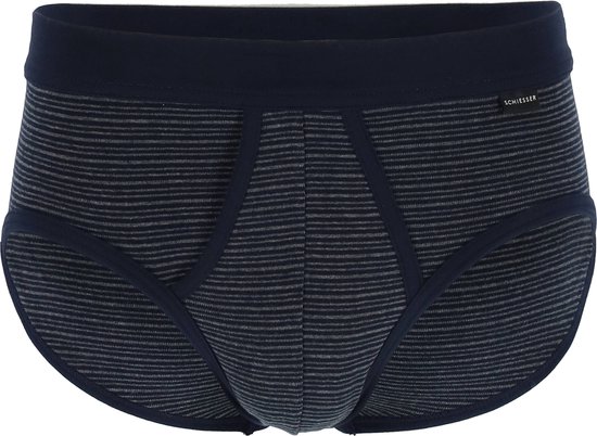 Slip de sport SCHIESSER Original Classics (lot de 2) - Feinripp avec braguette - rayé bleu foncé - Taille: XXL