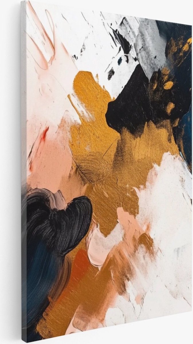 Saammp Canvas Schilderij - Kleurrijk - Dynamisch - Abstract - 60x90 - Foto op canvas - Wanddecoratie - Muurdecoratie Woonkamer - Slaapkamer decoratie - Canvas Print Multicolor