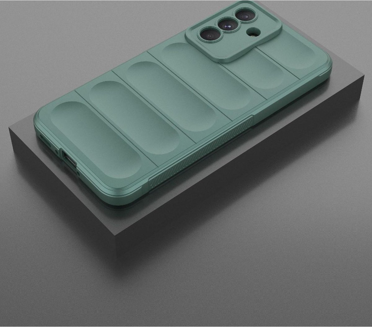 Mobigear Hoesje geschikt voor Samsung Galaxy A56 Telefoonhoesje Flexibel TPU | Mobigear Bumpy Backcover | Galaxy A56 Case | Back Cover - Dark Green | Groen