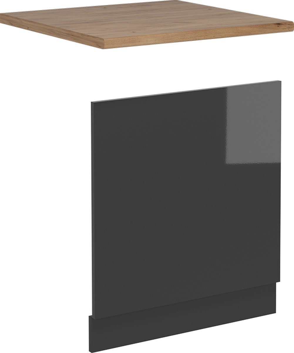 Vicco R-Line Voorpaneel vaatwasser – 60 cm, WB Eik Antraciet Hoogglans