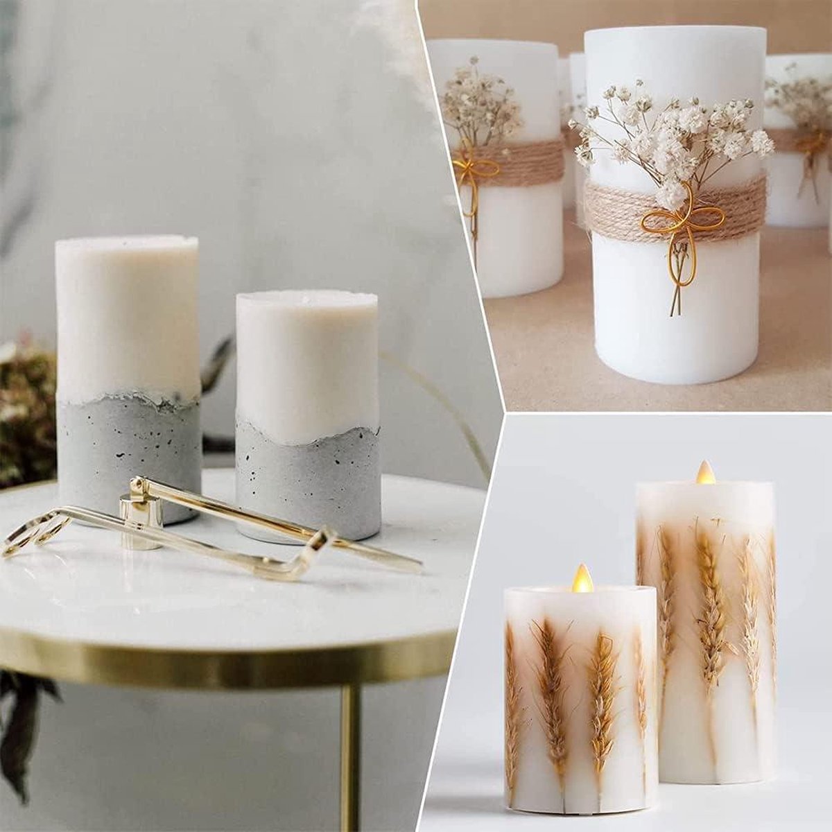 LOT DE 3 Moules Cylindriques En Résine Pour Bougies Parfumées