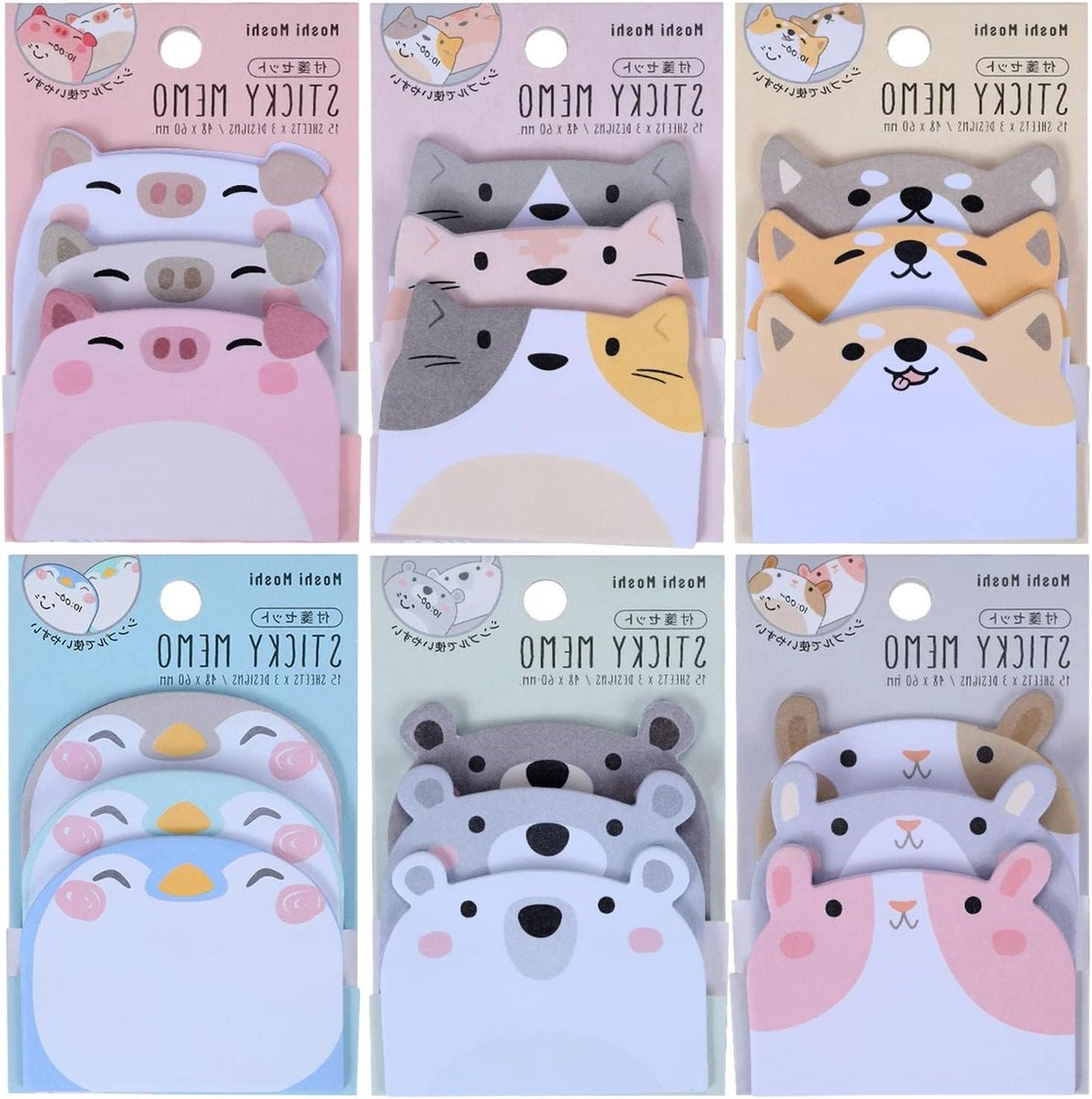 Plaknotities cartoon dieren vorm markers - leuke zelfklevende