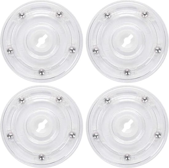4 Stück Lazy Susan Drehteller Aus Acryl – 20 Cm Durchmesser, 360° Drehbar, Für Küche & Deko