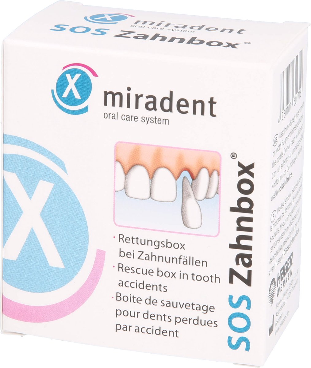 Miradent SOS Tandbox - Veilig bewaren van uitgevallen, afgebroken of uitgeslagen tanden