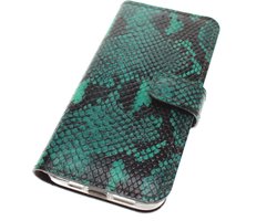 Made-NL hoesje geschikt voor Apple iPhone 16 Plus groen slangenprint kalfsleer