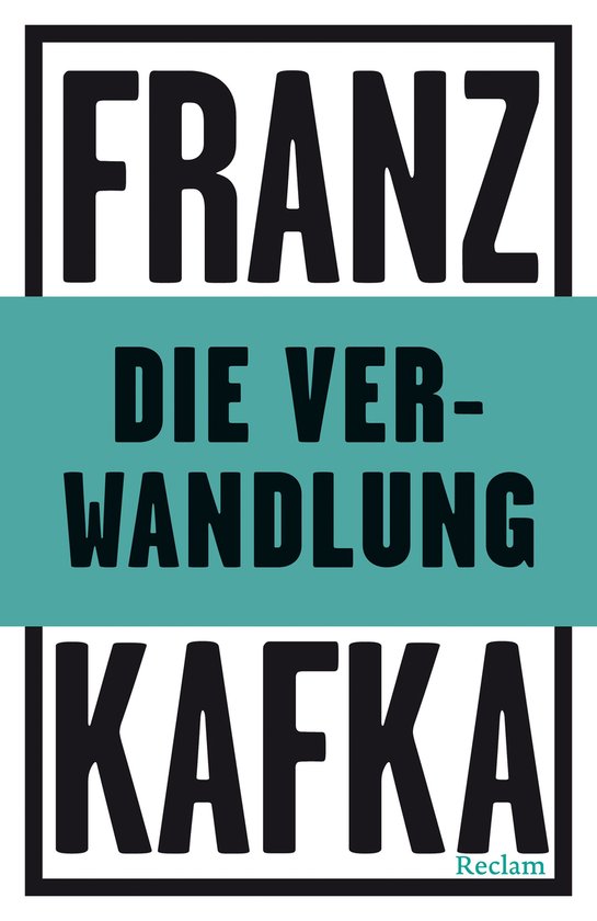 Boekomslag met "FRANZ KAFKA DIE VER-WANDLUNG" op een blauwe band.