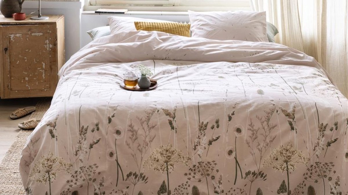 Ariadne at Home Wind dekbedovertrek - Tweepersoons - 200x200/220 - Zacht Roze