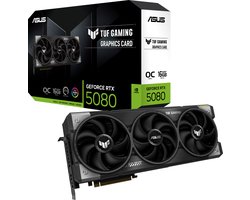 ASUS TUF Gaming NVIDIA GeForce RTX 5080 O16G - Videokaart - 16GB - GDDR7 - PCIe 5.0 - 2x HDMI 2.1b - 3x DisplayPort 2.1a
