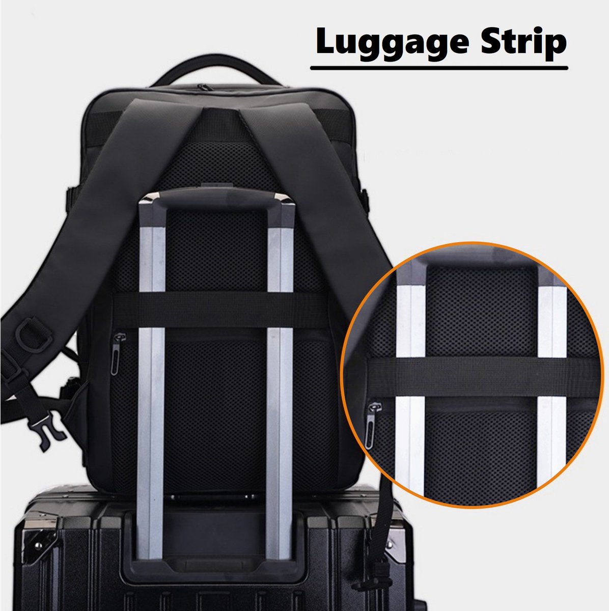 SUMOH® Rugtas Rugzak voor School Reizen Werk laptop Cabin Bag 45x36x20 Nieuwe Easyjet 17 Inch Antidiefstal Hand Bagage Hand Bagage Goedgekeurd Carry On Bag Holiday Flight Bag Backpack Trending Waterafstotend Waterdicht Zakelijk school vakantie Zwart – foto 7