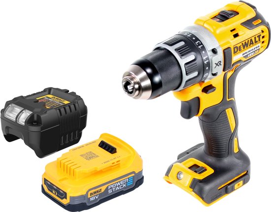 DeWalt DCD 791 E1 accuboormachine 18 V 70 Nm borstelloos + 1x Powerstack accu 1,7 Ah + oplader