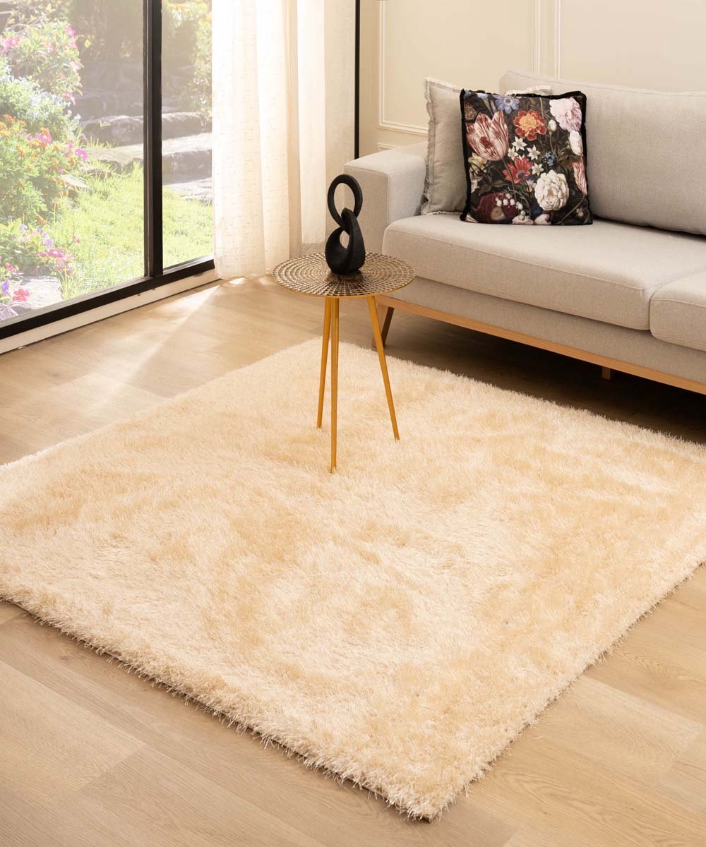 Velvet vloerkleed vierkant - Posh champagne 140x140