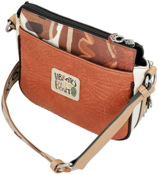 Borsa A Tracolla Anekke Alma 3 Scomparti - Multicolor, 28x24x8 Cm, In Pelle Sintetica, Borseggiatrice Elegante Con Fantasia
