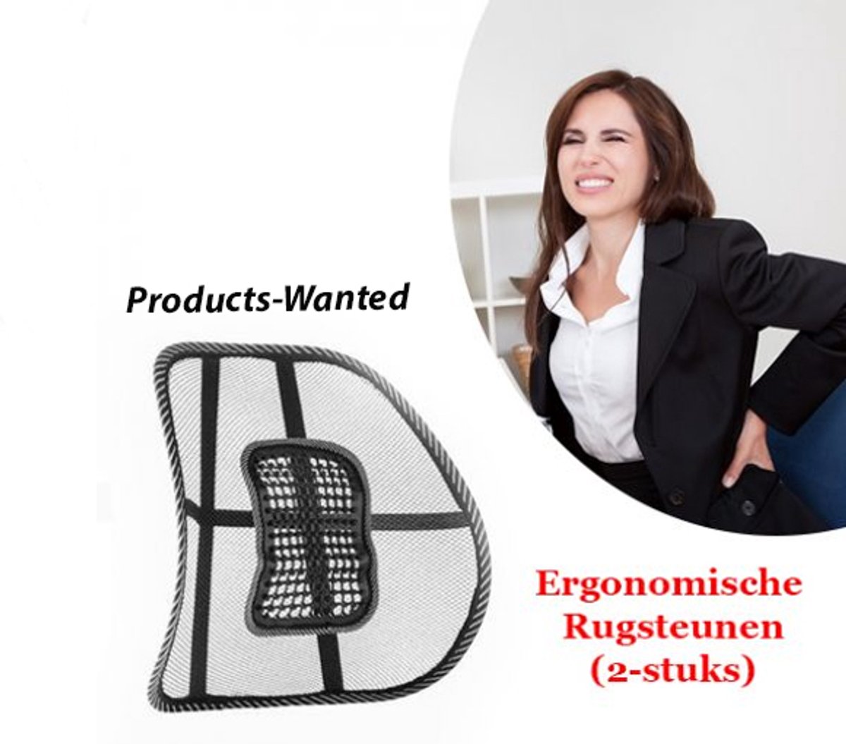 2 stuks Ergonomische Rugsteun voor stoelen