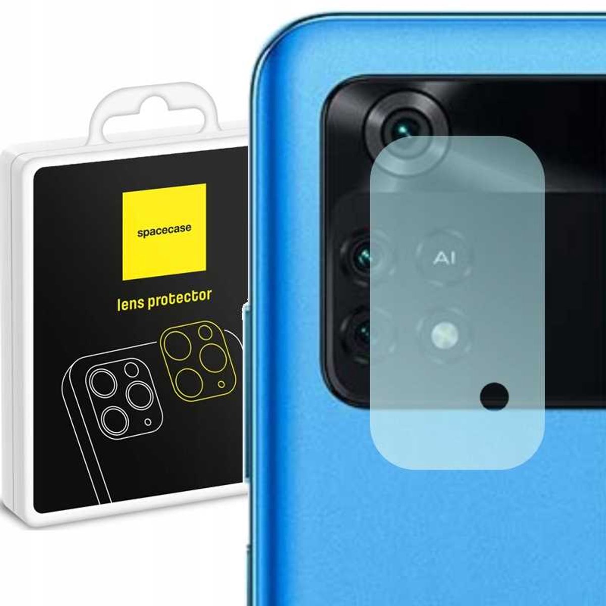 Spacecase Gehard Glas Voor Poco M4 Pro 4G Camera Glasbescherming