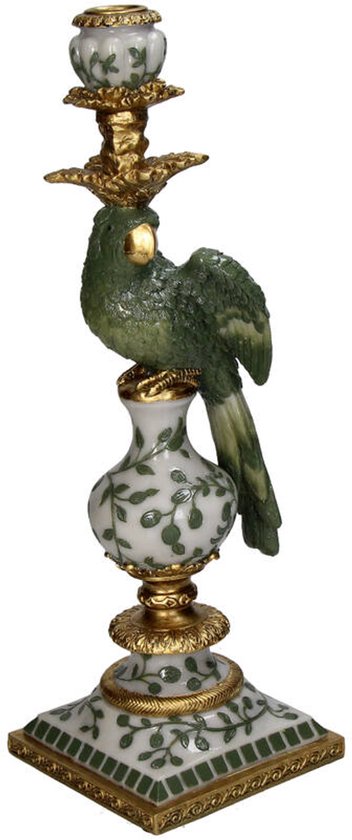 Bougeoir Bougeoir Vogel Polyrésine Vert 13 x 13 x 39 cm