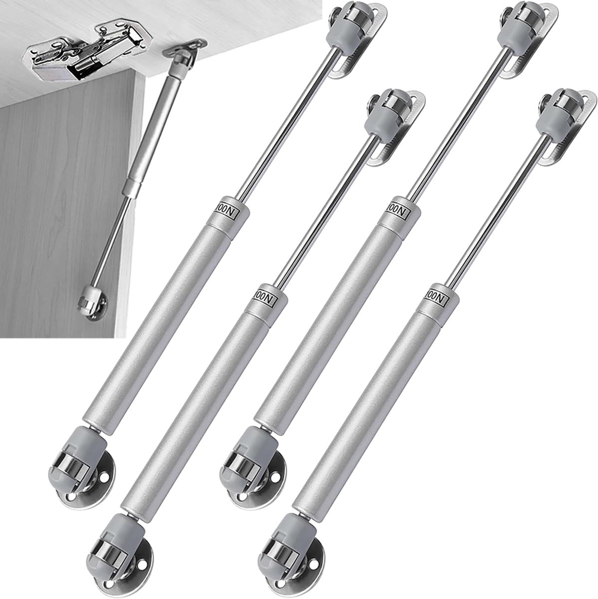 My Ninki ® Verstelbare Gasveren Set voor Kastdeuren en Meer - 4 Stuks, 100N Drukcapaciteit