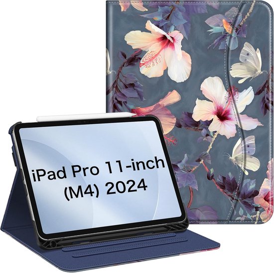 Coque Pour IPad Pro 13" M4 2024 – Étui Trifolié Léopard, Protection Rigide