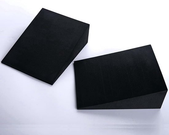 2 stuks yogablokken, wig voor yoga en pilates, antislip, kuitstrekker, yogamatten, krachtbeentrainer, slant board, mobilisatiewig voor kniebuigingen en deadlifts — afbeelding 5