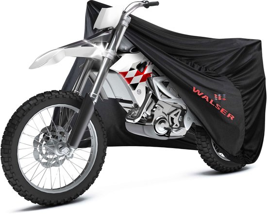 Housse de protection moteur Walser Indoor Stretch Basic XL, housse de protection moteur respirante, garage moto pour l'intérieur - 255x110x135 cm noir
