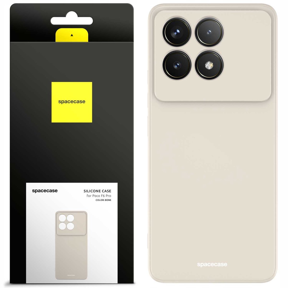 Spacecase Siliconen Hoes Voor Poco F6 Pro Bone