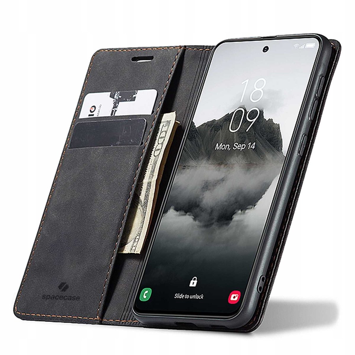 Spacecase Case Portefeuille Galaxy S24 Fe Zwart Voor Samsung