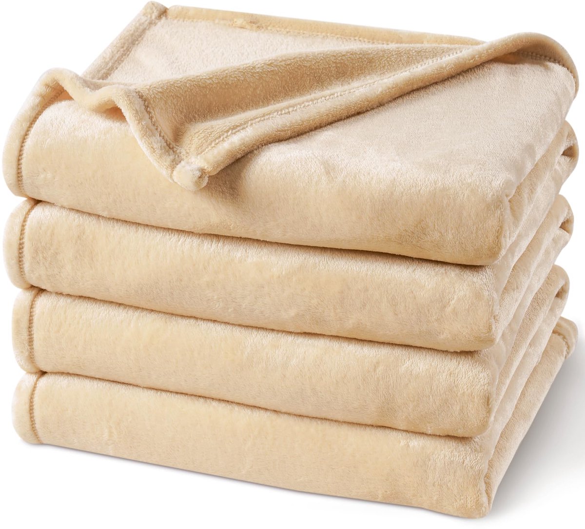 My Ninki ® Ultrazachte en Luxe Pluizige Fleece Woondeken voor Bank en Bed, 230 x 270 cm, Beige