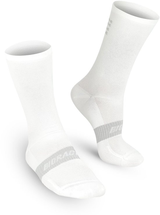 Bioracer Fietssokken - Unisex Wielrensokken voor Optimaal Comfort - Model '2025 Classic' - Wit - Maat 36-38