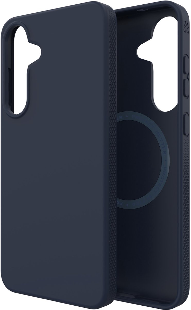ZAGG Milan Snap Hoesje Geschikt voor Samsung Galaxy S25 Plus - Back Cover Compatibel met MagSafe / Qi2 - Gerecycled Materiaal - Grafeen - Blauw