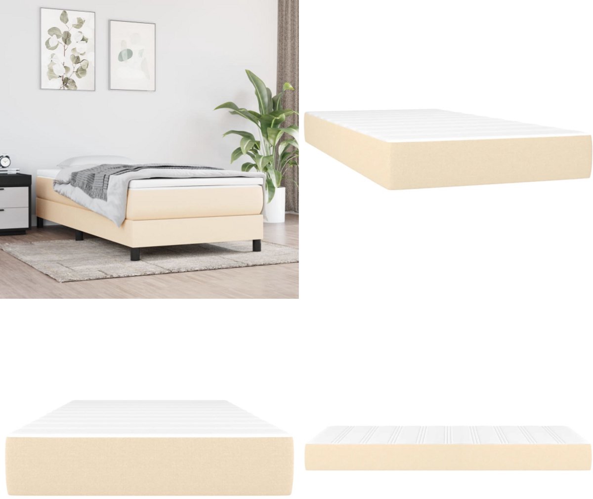 vidaXL Pocketveringmatras 120x190x20 cm stof crèmekleurig - Pocketveringmatras - Pocketveringmatrassen - Matras - Pocketvering Matras