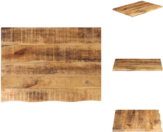 Tafelblad met natuurlijke rand 120x40x3,8 cm massief mangohout