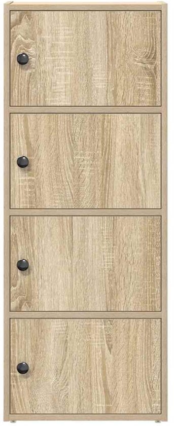 vidaXL Bibliothèque - Bibliothèques - Meuble de rangement - 40 x 24 x 102 cm bois traité gris béton