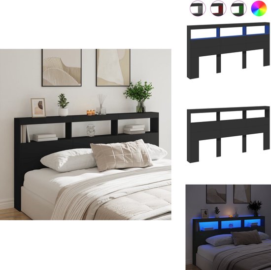 vidaXL Hoofdbordkast 120x18,5x104,5 cm zwart vidaXL Hoofdbordkast 120x18,5x104,5 cm zwart